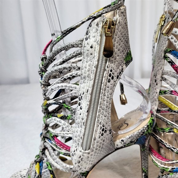 So Me Multi Snake Tie Up Strap 4.5" High Heels - Picture 6 of 10